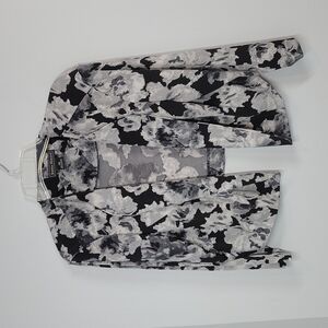 Jessica Howard Gray & Black Shrug blazer cardigan bolero crop